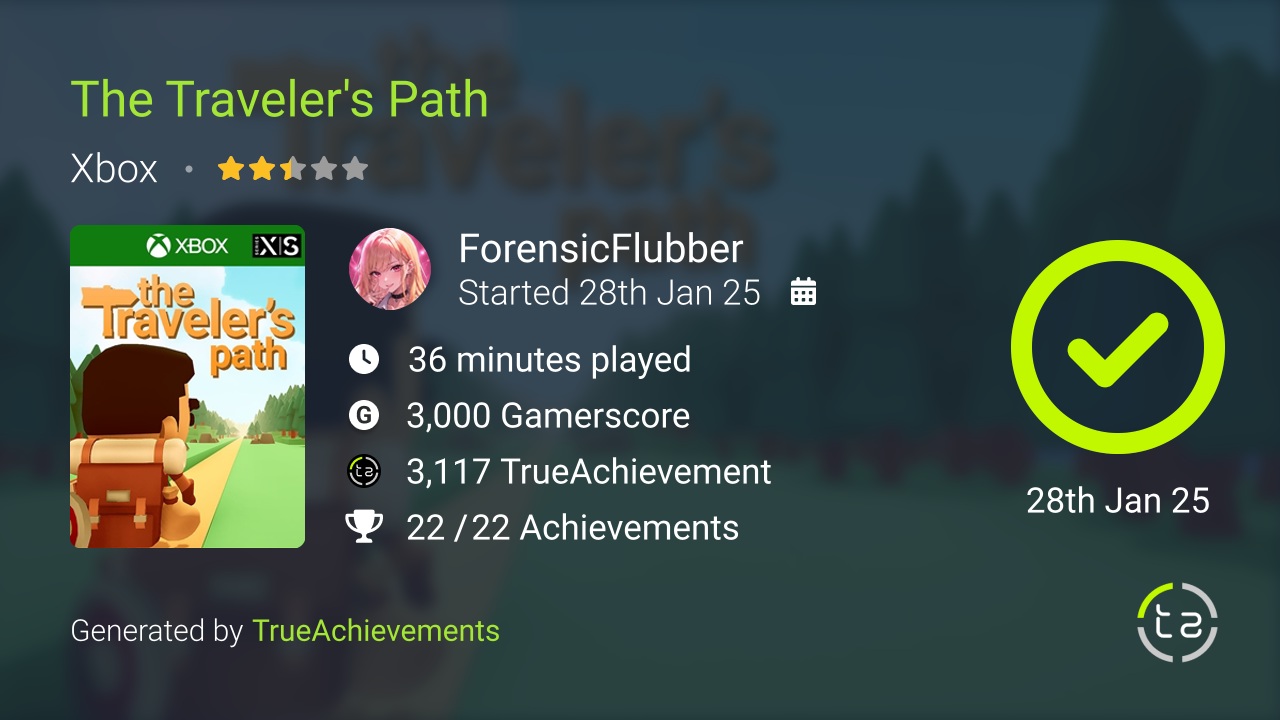 The Traveler's Path achievement summary